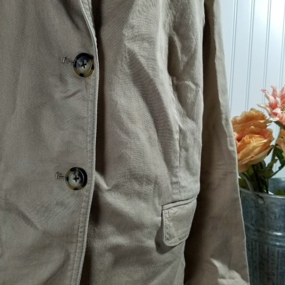 | talbots | tan cotton twill blazer - Picture 2 of 5